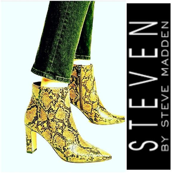Sexy Bold Steven by Steve Madden Embossed Booties - Picture 1 of 6